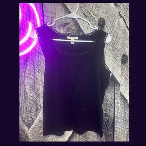 JM Collection Black Lace Accent Tank Top